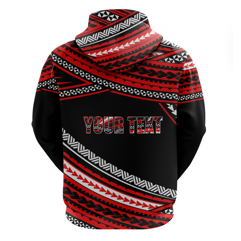 Personalized Happy Fathers Day Polynesian Hoodie I Love You Dad Red LT6