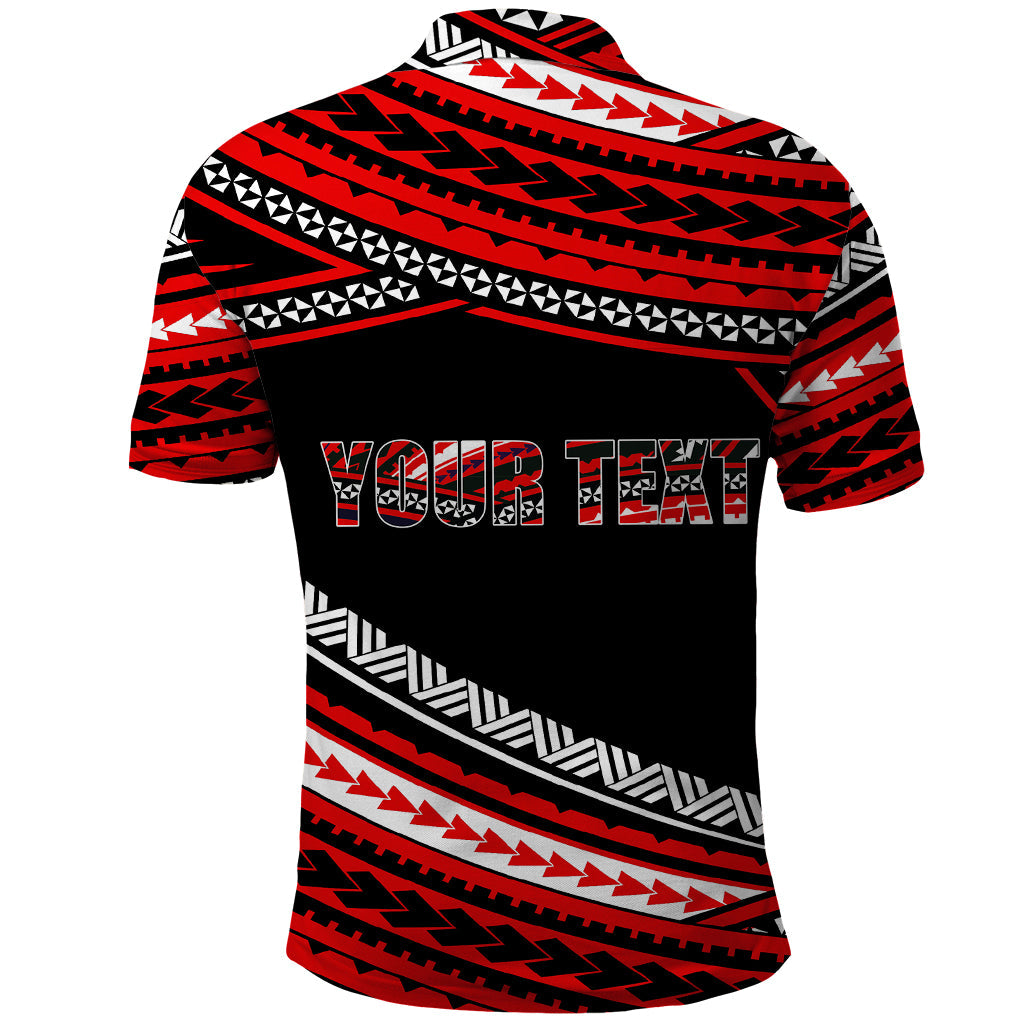 Custom Happy Fathers Day Polynesian Polo Shirt I Love You Dad Red LT6