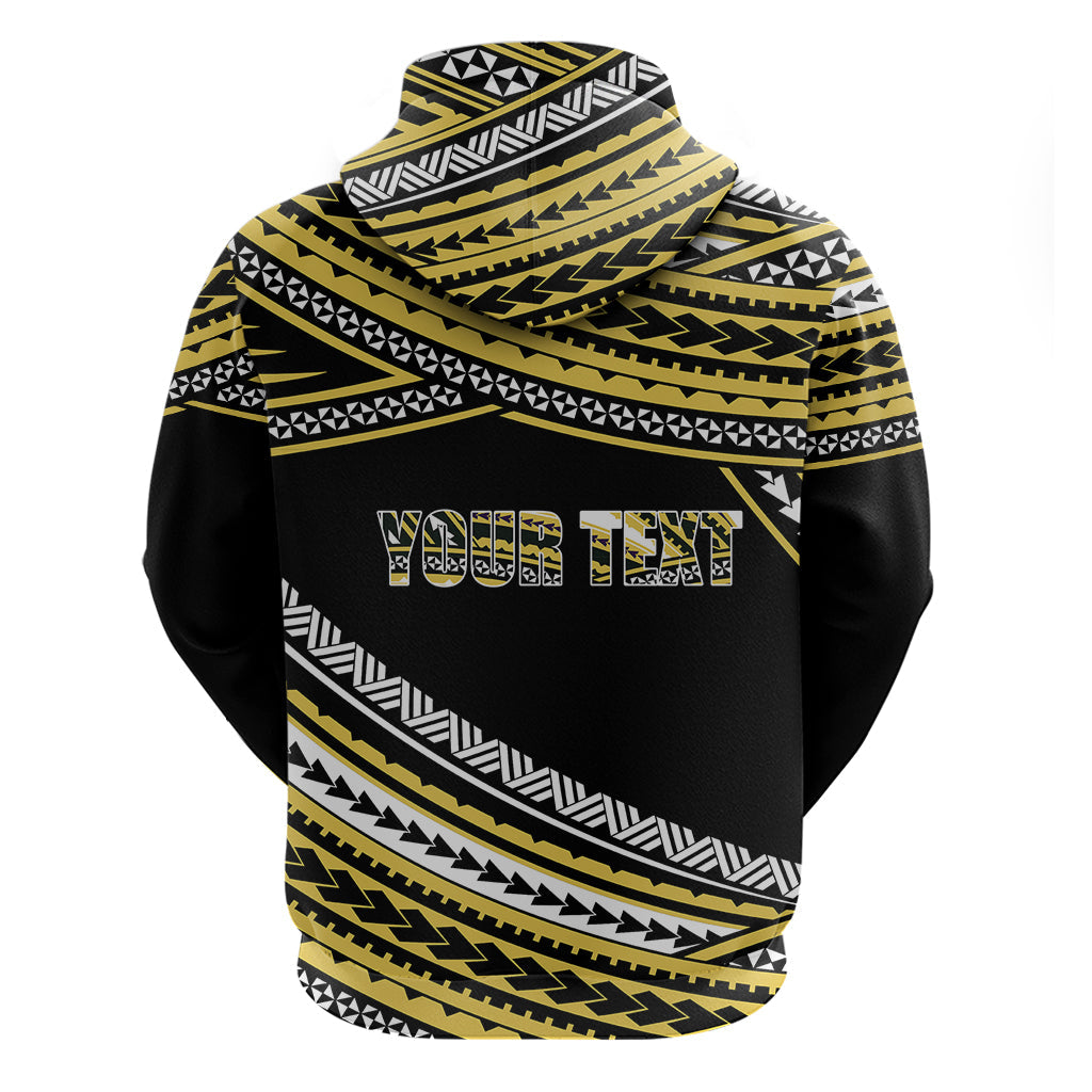 Personalized Happy Fathers Day Polynesian Hoodie I Love You Dad Gold LT6