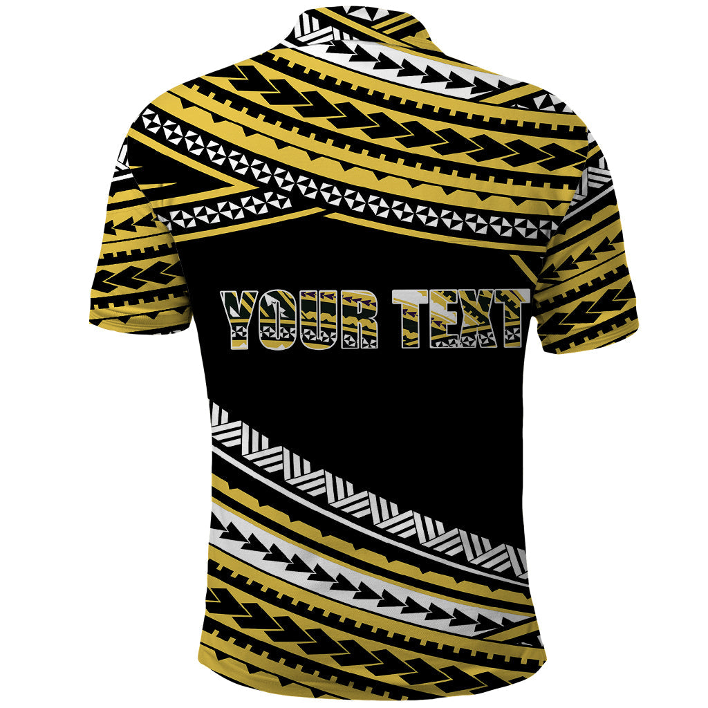 Custom Happy Fathers Day Polynesian Polo Shirt I Love You Dad Gold LT6