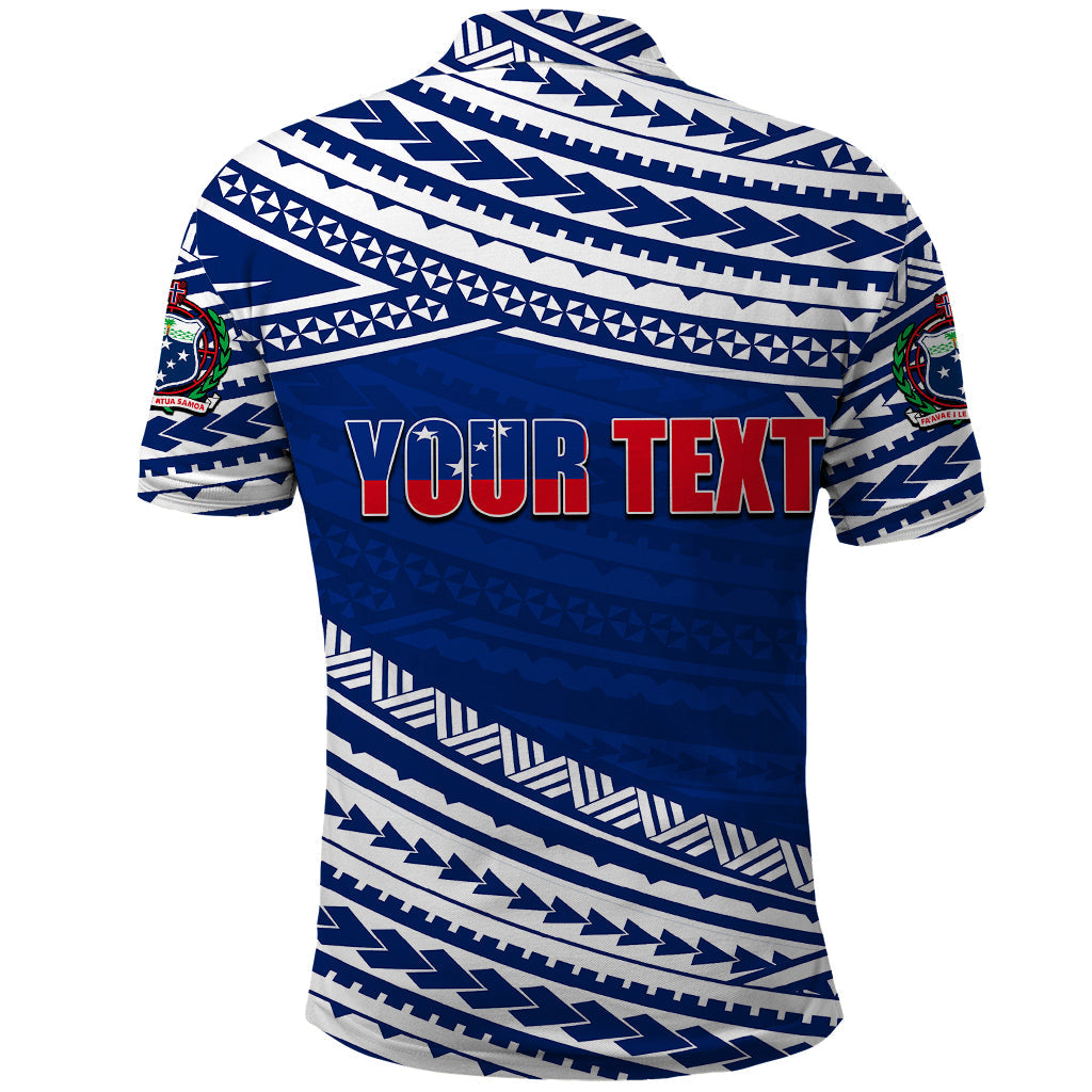 Custom Happy Fathers Day Samoa Polo Shirt I Love You Dad Blue LT6