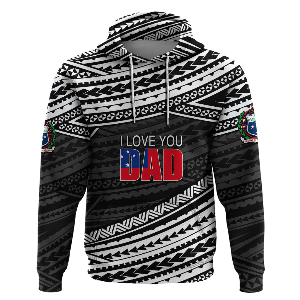 Personalized Happy Fathers Day Samoa Hoodie I Love You Dad Black LT6