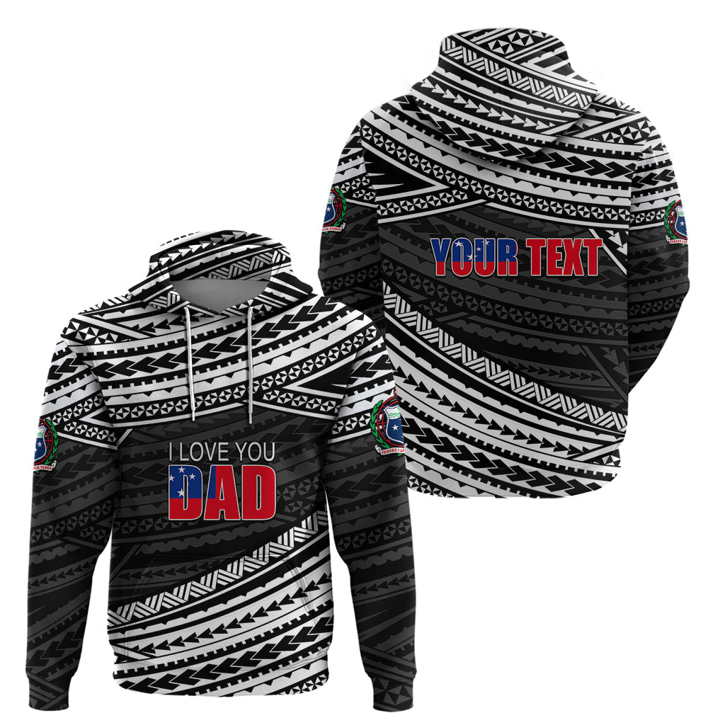 Personalized Happy Fathers Day Samoa Hoodie I Love You Dad Black LT6