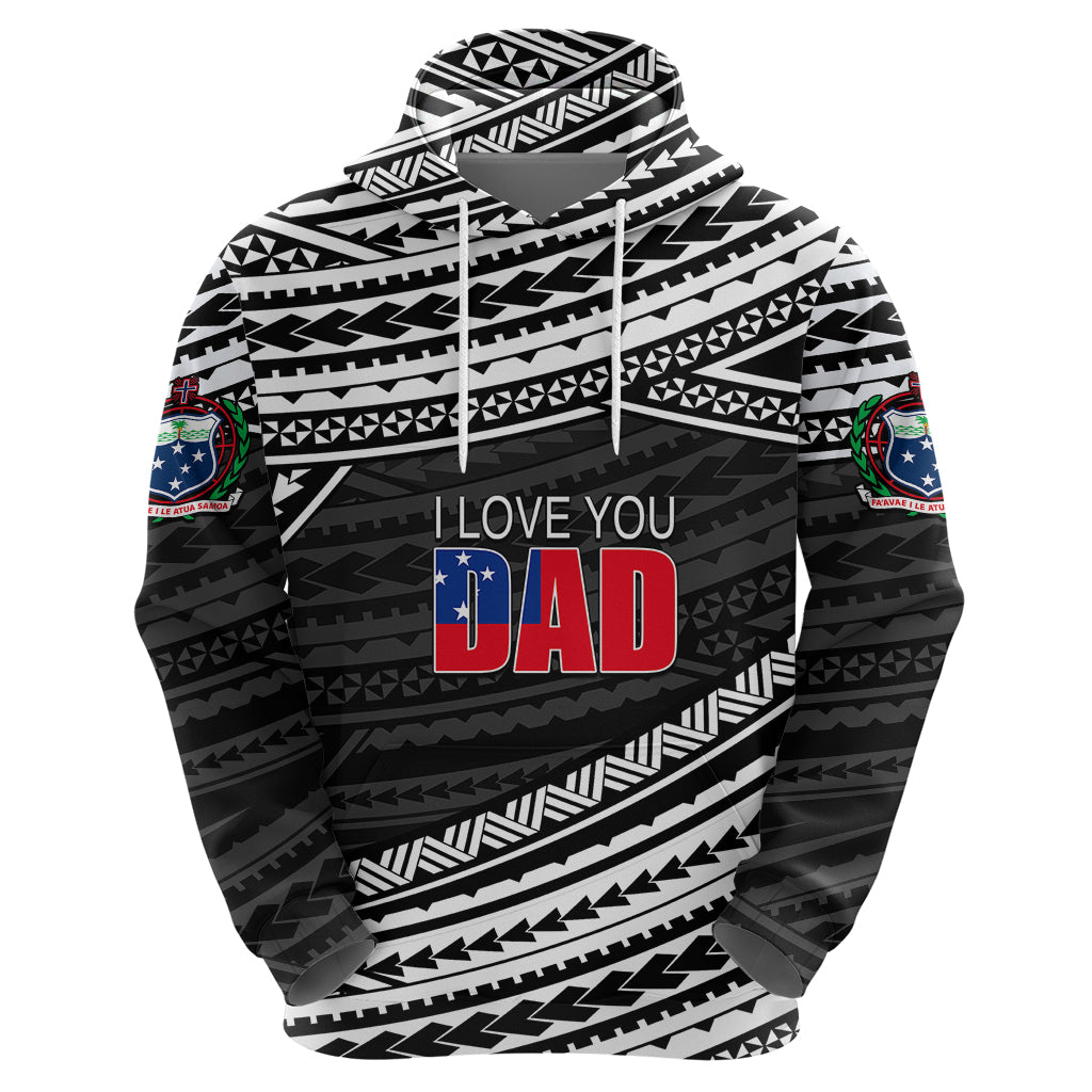 Personalized Happy Fathers Day Samoa Hoodie I Love You Dad Black LT6
