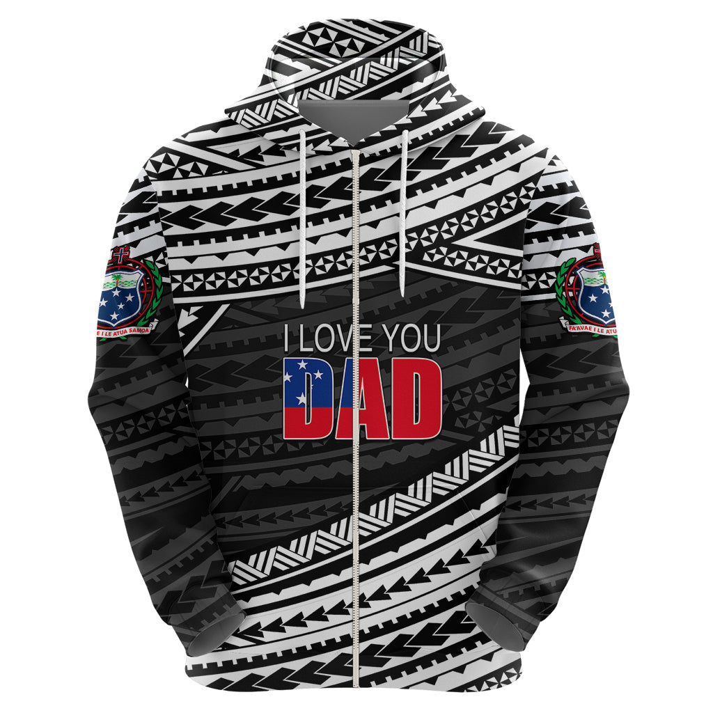 Personalized Happy Fathers Day Samoa Hoodie I Love You Dad Black LT6
