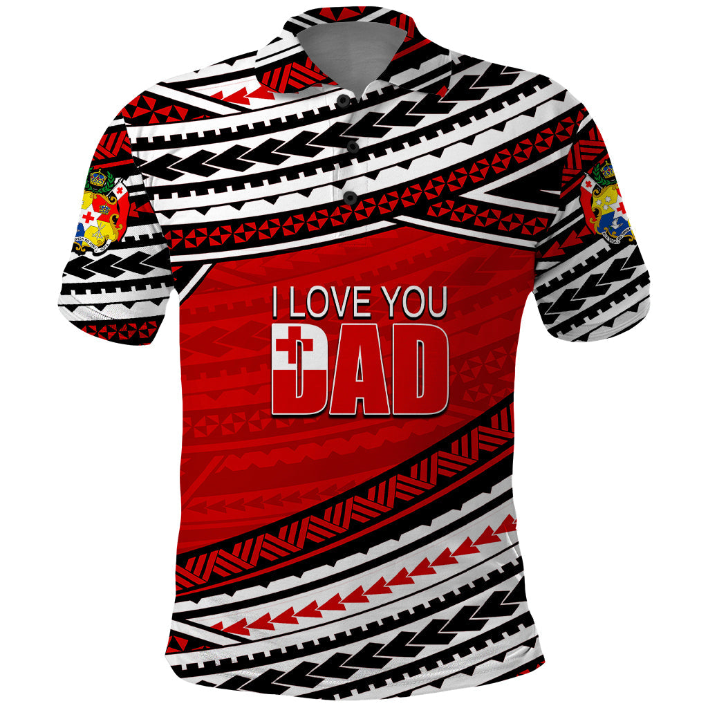 Custom Happy Fathers Day Tonga Polo Shirt I Love You Dad LT6