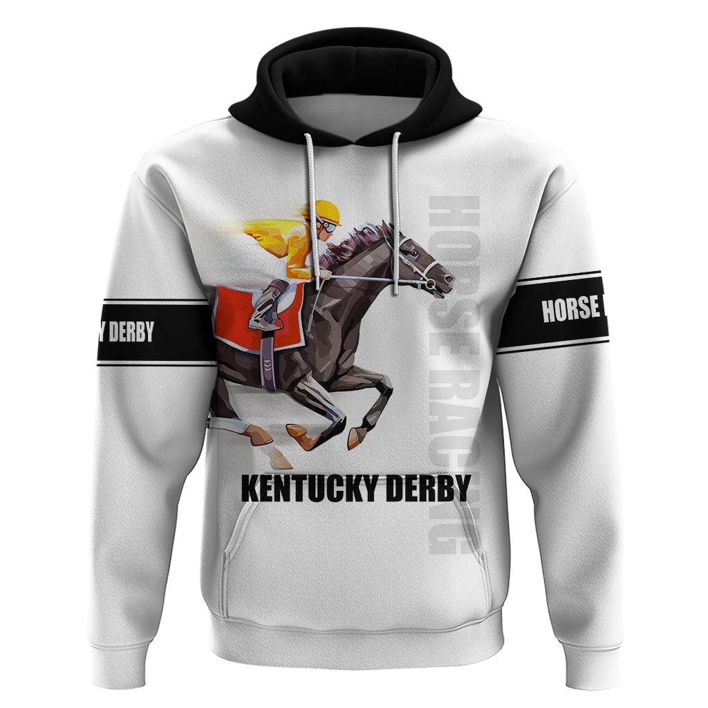 Kentucky Horse Racing Hoodie Sporty Style White LT6