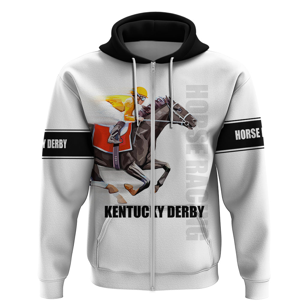 Kentucky Horse Racing Hoodie Sporty Style White LT6
