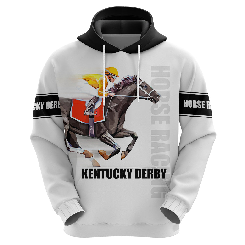 Kentucky Horse Racing Hoodie Sporty Style White LT6