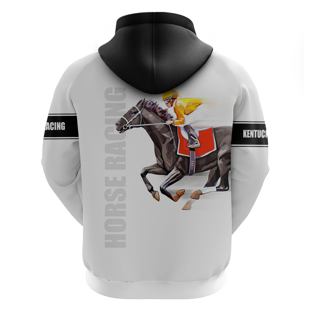 Kentucky Horse Racing Hoodie Sporty Style White LT6