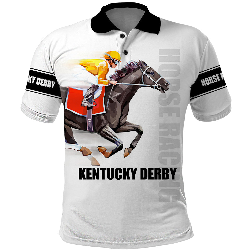 Kentucky Horse Racing Polo Shirt Sporty Style White LT6