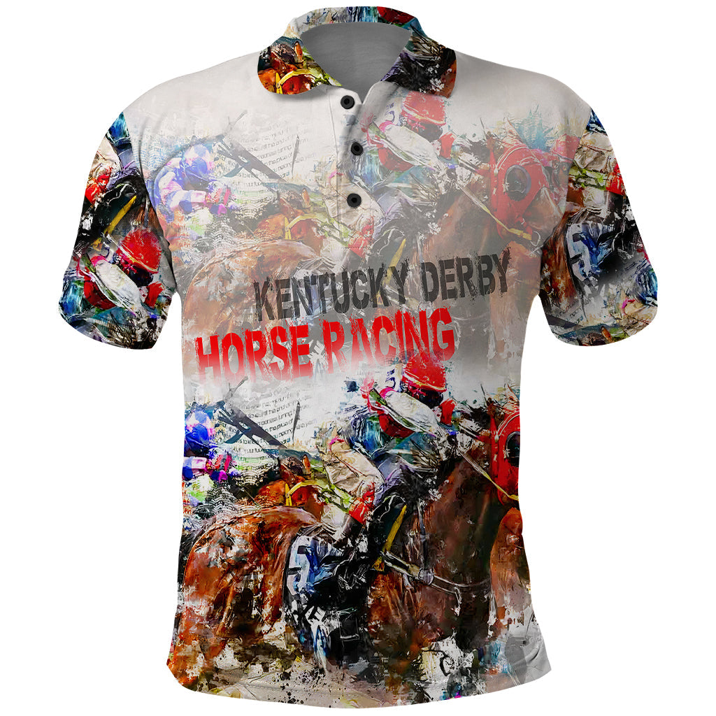 Horse Racing Polo Shirt Art Style LT6