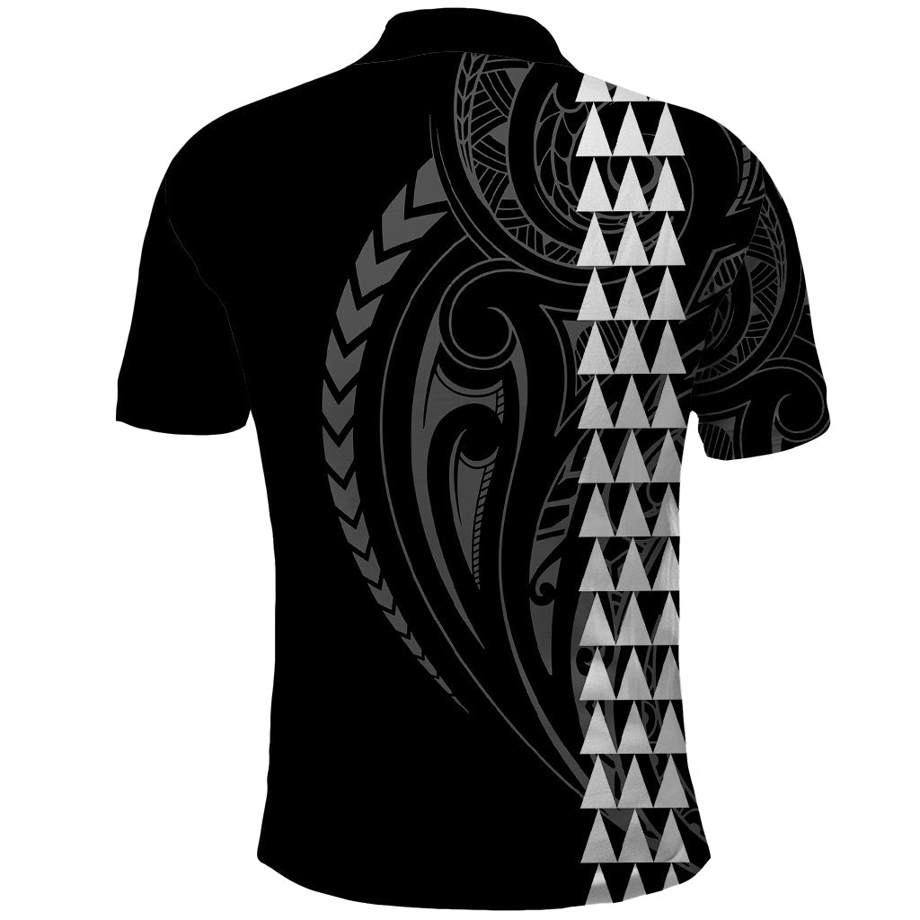 Polynesian Polo Shirt Hawaiian Warrior and Aloha Girl With Hammerhead Shark Tattoos White LT6