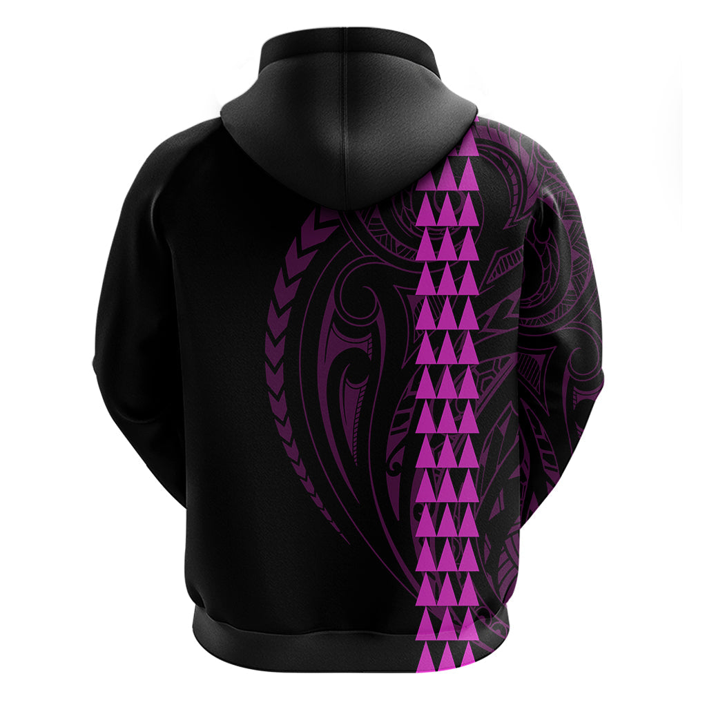 Polynesian Hoodie Hawaiian Warrior and Aloha Girl With Hammerhead Shark Tattoos Purple LT6