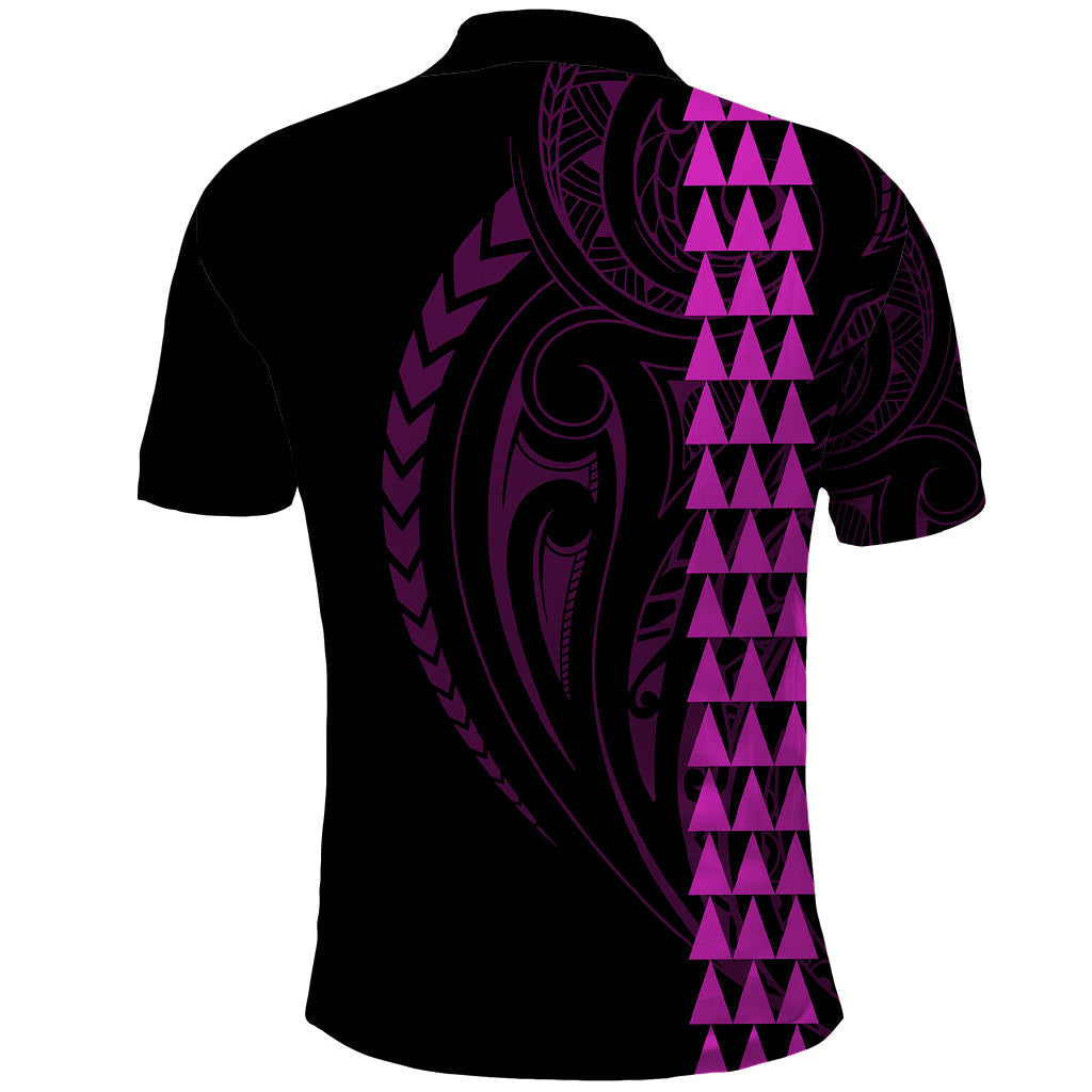Polynesian Polo Shirt Hawaiian Warrior and Aloha Girl With Hammerhead Shark Tattoos Purple LT6