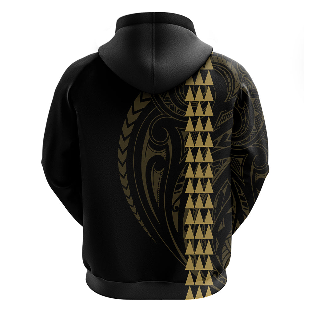 Polynesian Hoodie Hawaiian Warrior and Aloha Girl With Hammerhead Shark Tattoos Gold LT6