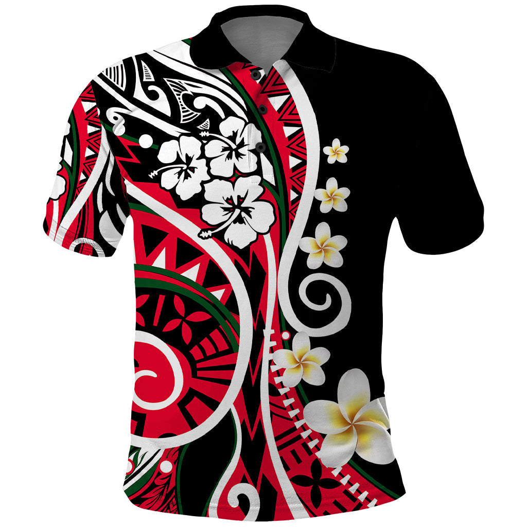 Plumeria Polynesian Polo Shirt Trending Red LT6
