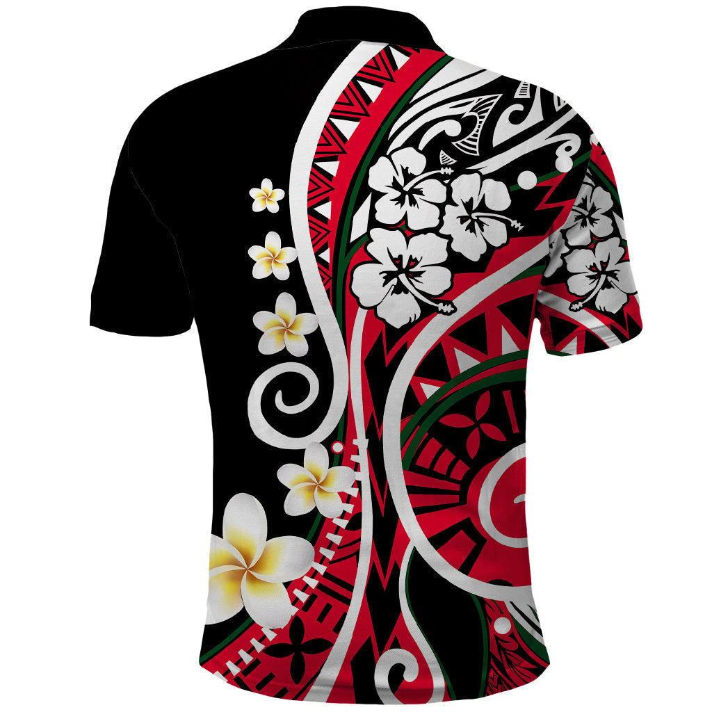 Plumeria Polynesian Polo Shirt Trending Red LT6