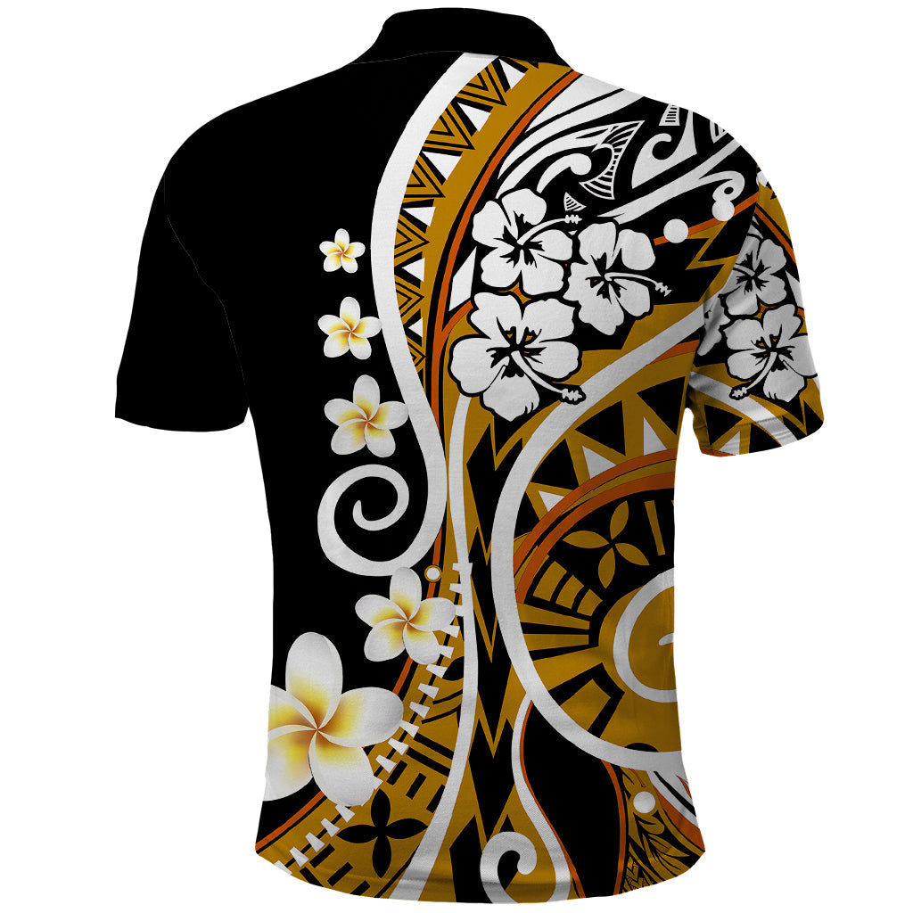 Plumeria Polynesian Polo Shirt Trending Gold LT6