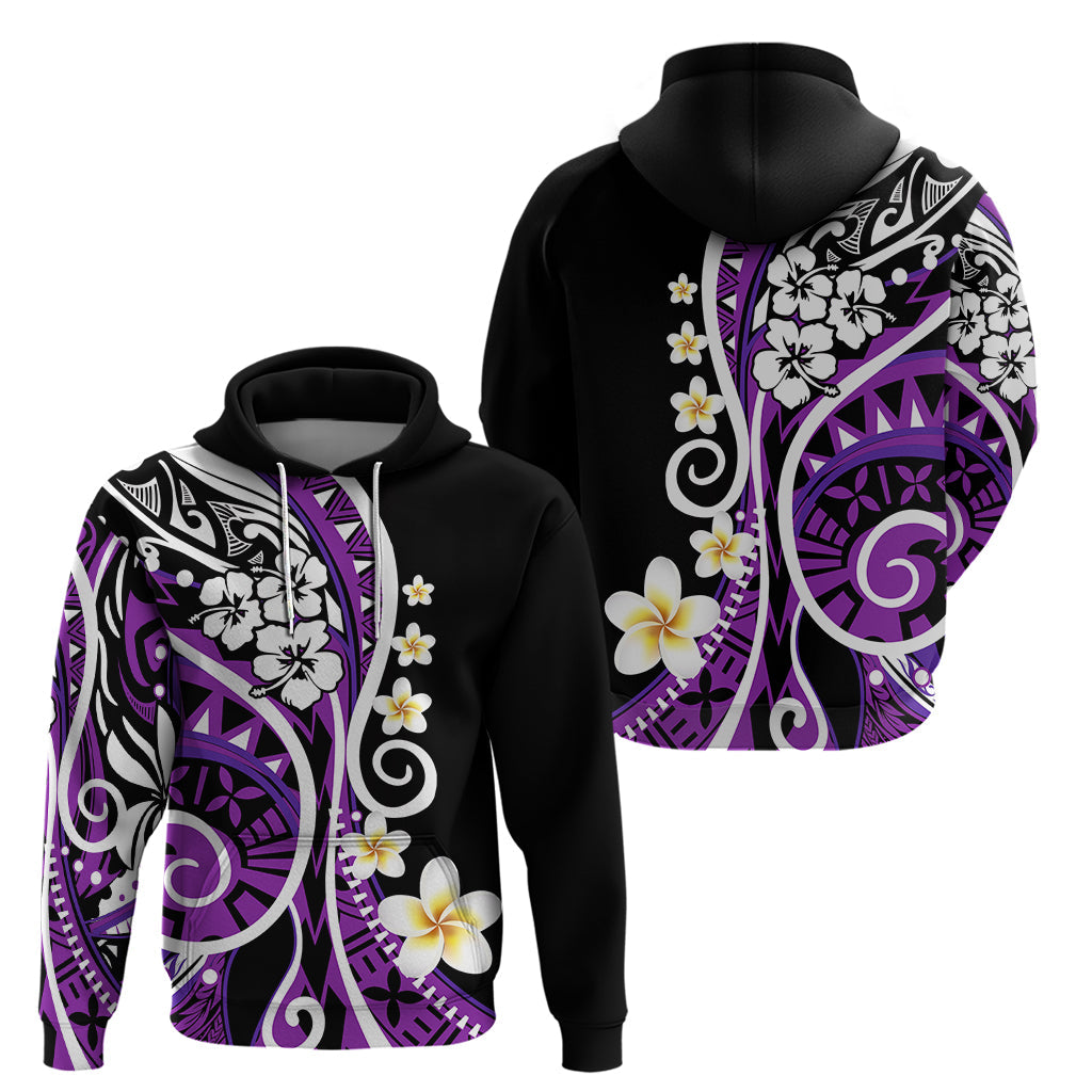 Plumeria Polynesian Hoodie Trending Purple LT6