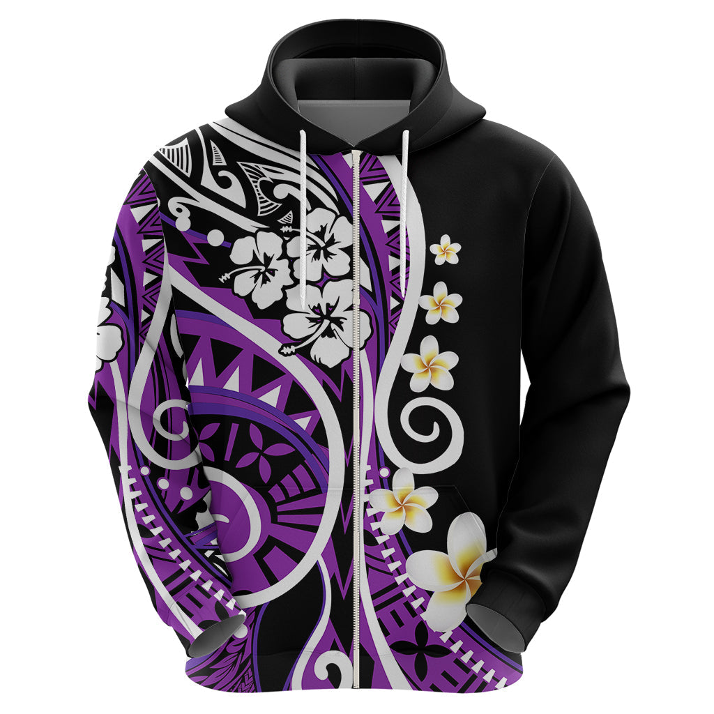Plumeria Polynesian Hoodie Trending Purple LT6