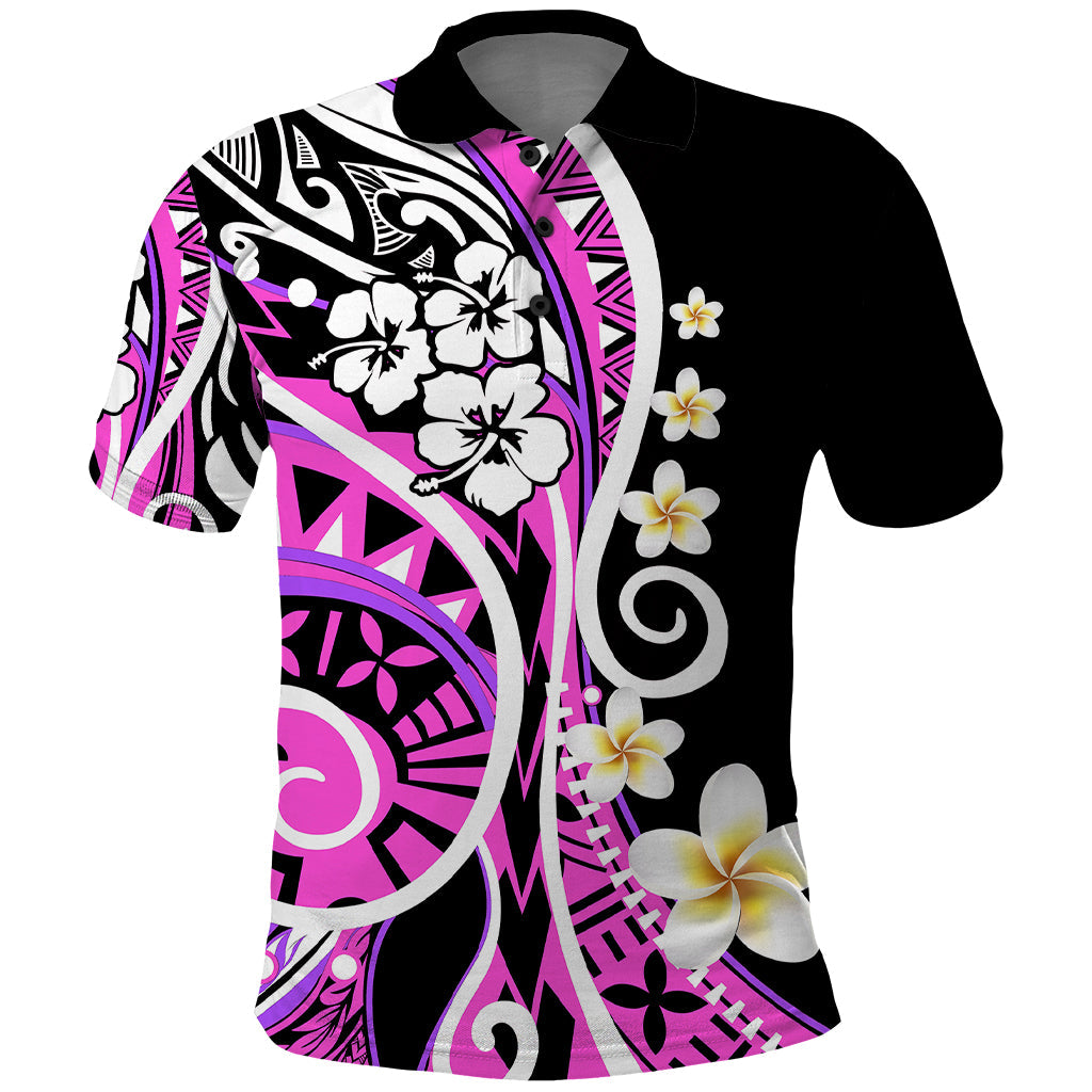 Plumeria Polynesian Polo Shirt Trending Pink LT6