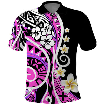 Plumeria Polynesian Polo Shirt Trending Pink LT6