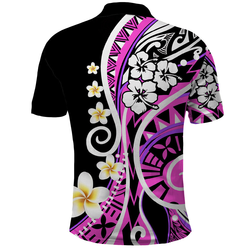 Plumeria Polynesian Polo Shirt Trending Pink LT6