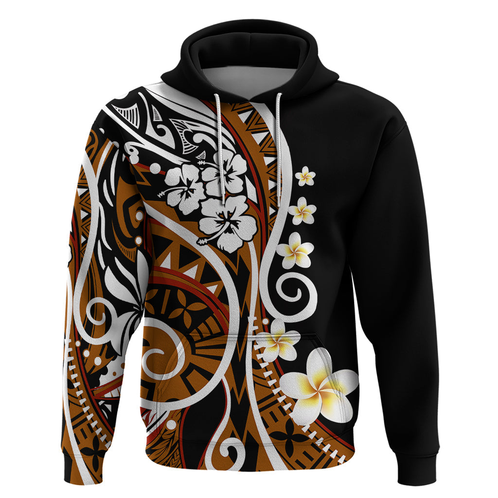 Plumeria Polynesian Hoodie Trending Brown LT6