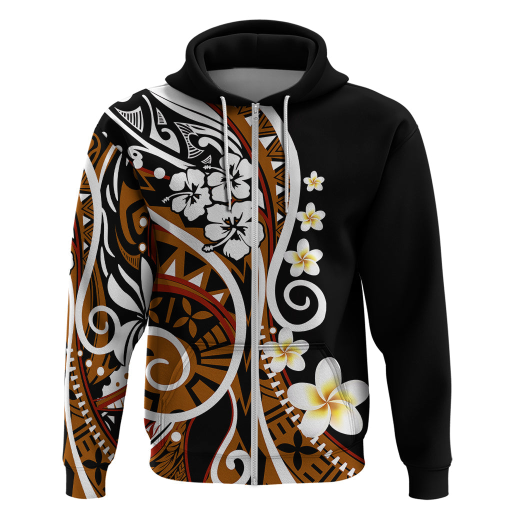 Plumeria Polynesian Hoodie Trending Brown LT6