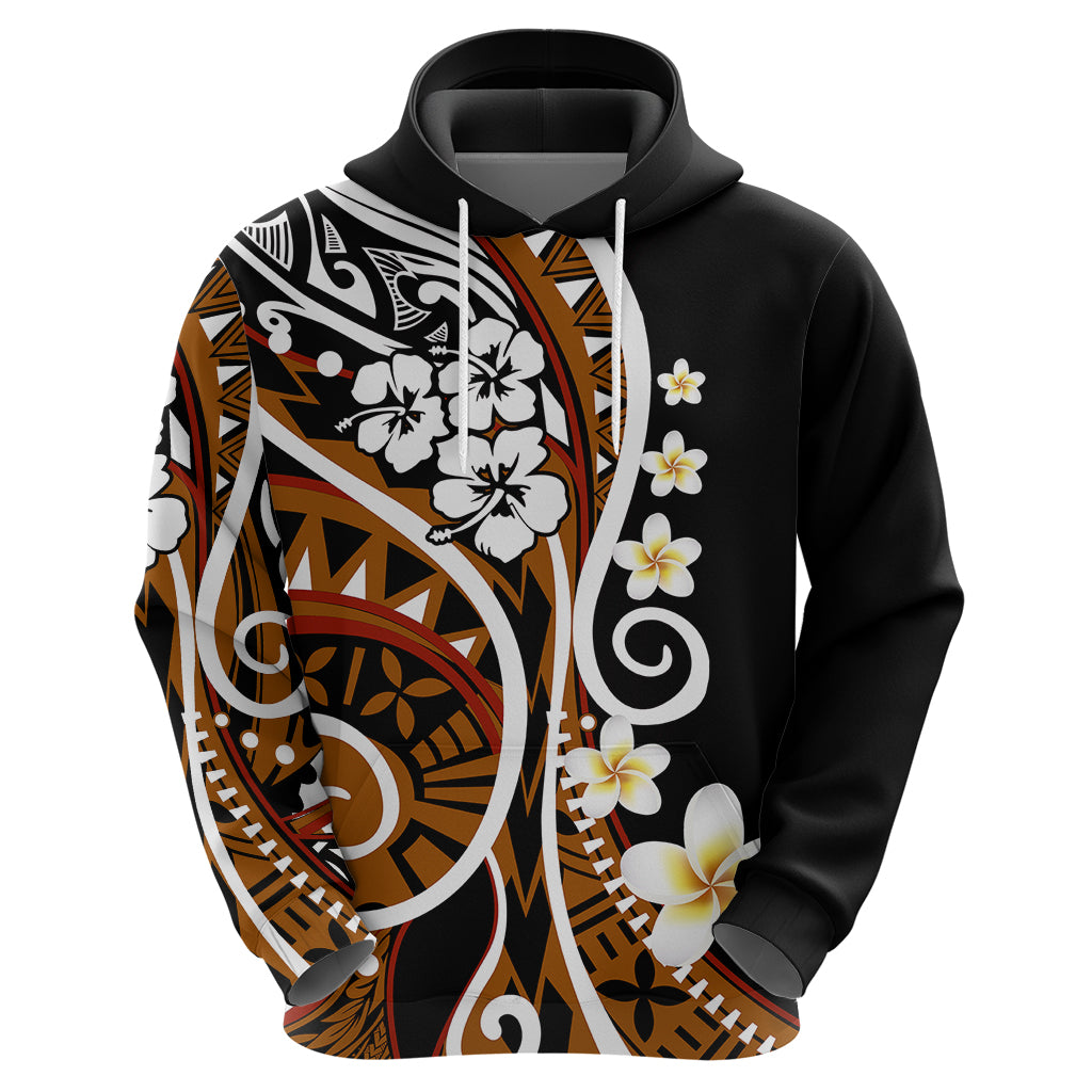 Plumeria Polynesian Hoodie Trending Brown LT6