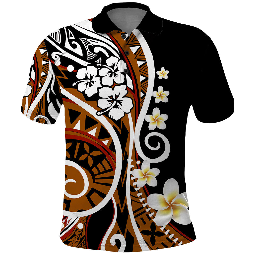 Plumeria Polynesian Polo Shirt Trending Brown LT6