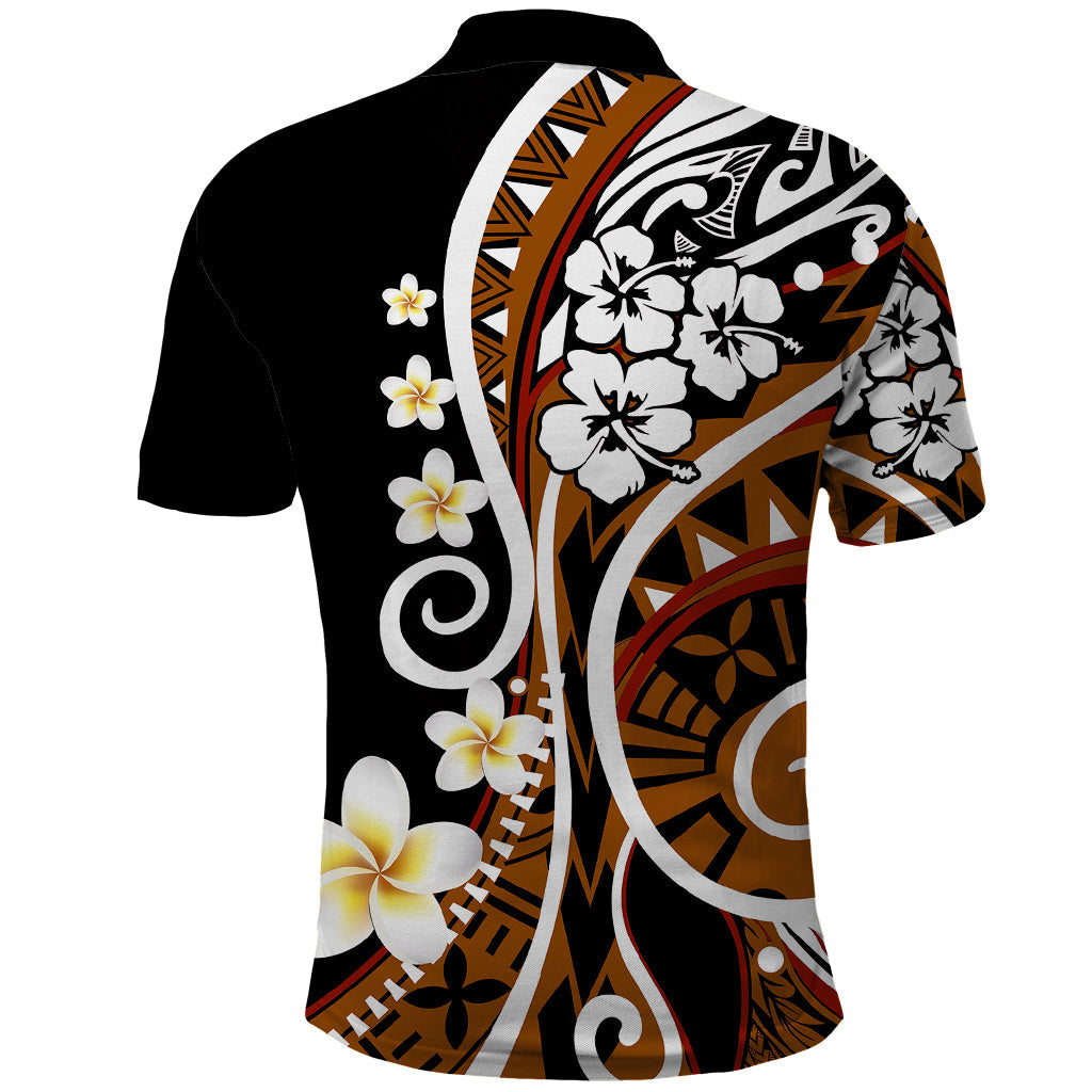 Plumeria Polynesian Polo Shirt Trending Brown LT6