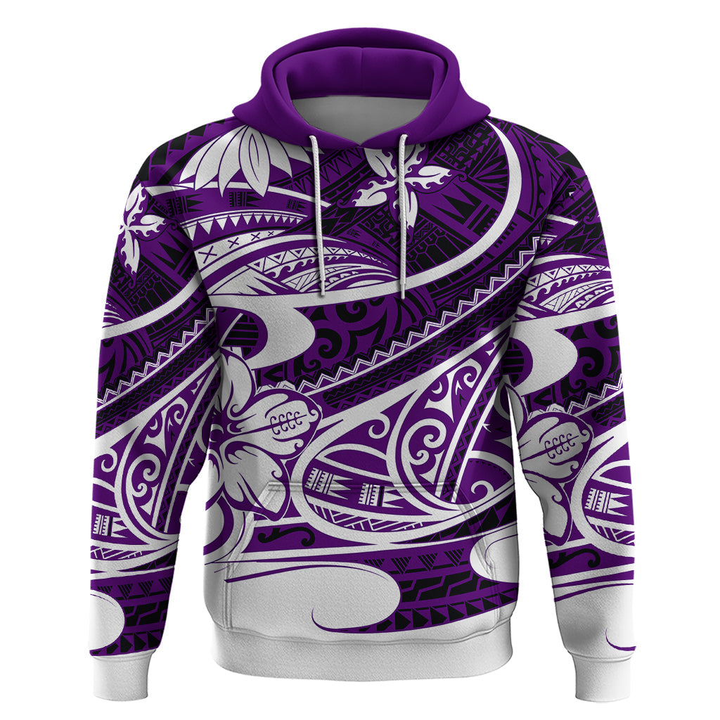 Polynesian Tribal Hoodie Purple LT6