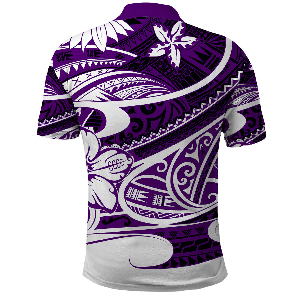 Polynesian Tribal Polo Shirt Purple LT6