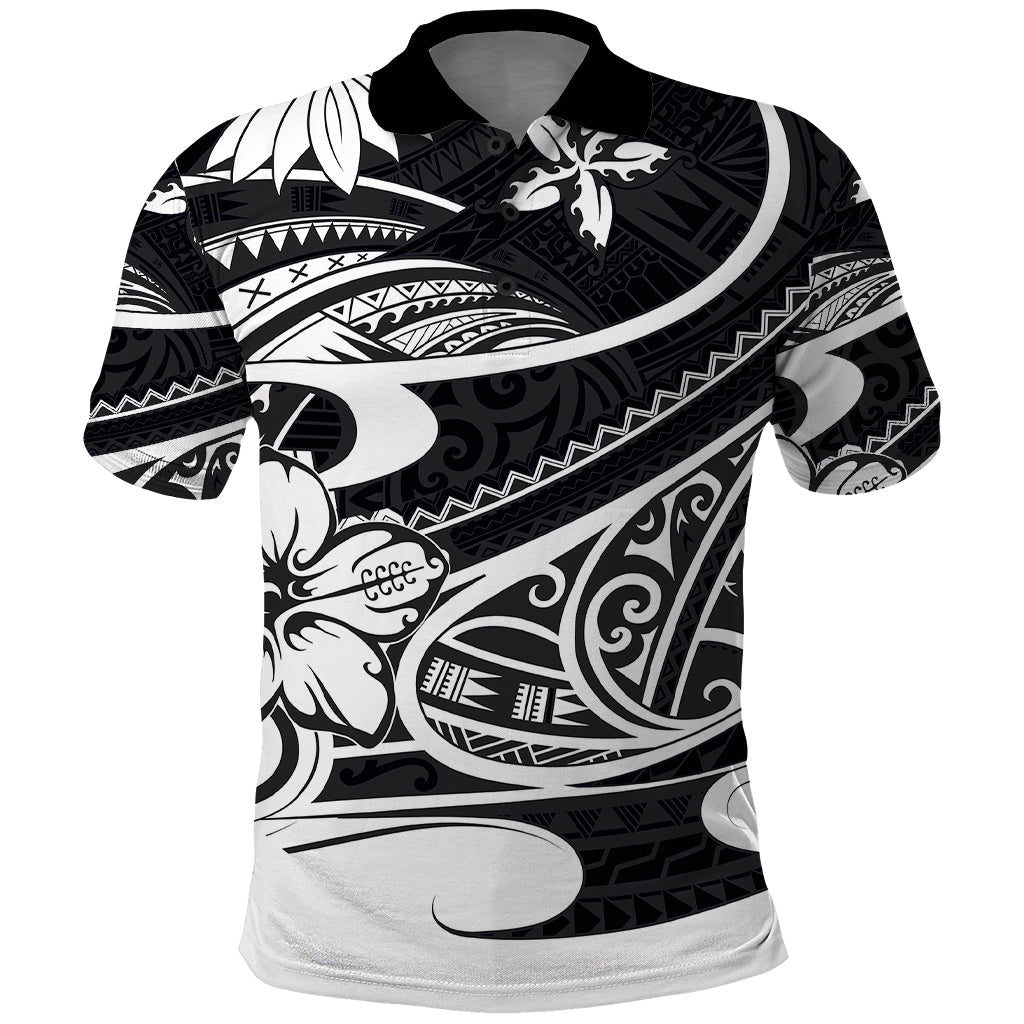 Polynesian Tribal Polo Shirt Black LT6