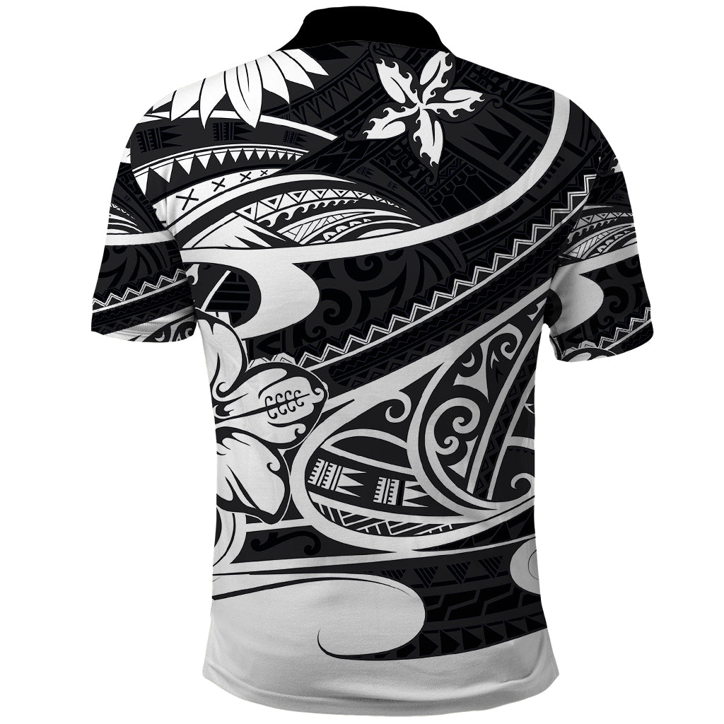 Polynesian Tribal Polo Shirt Black LT6