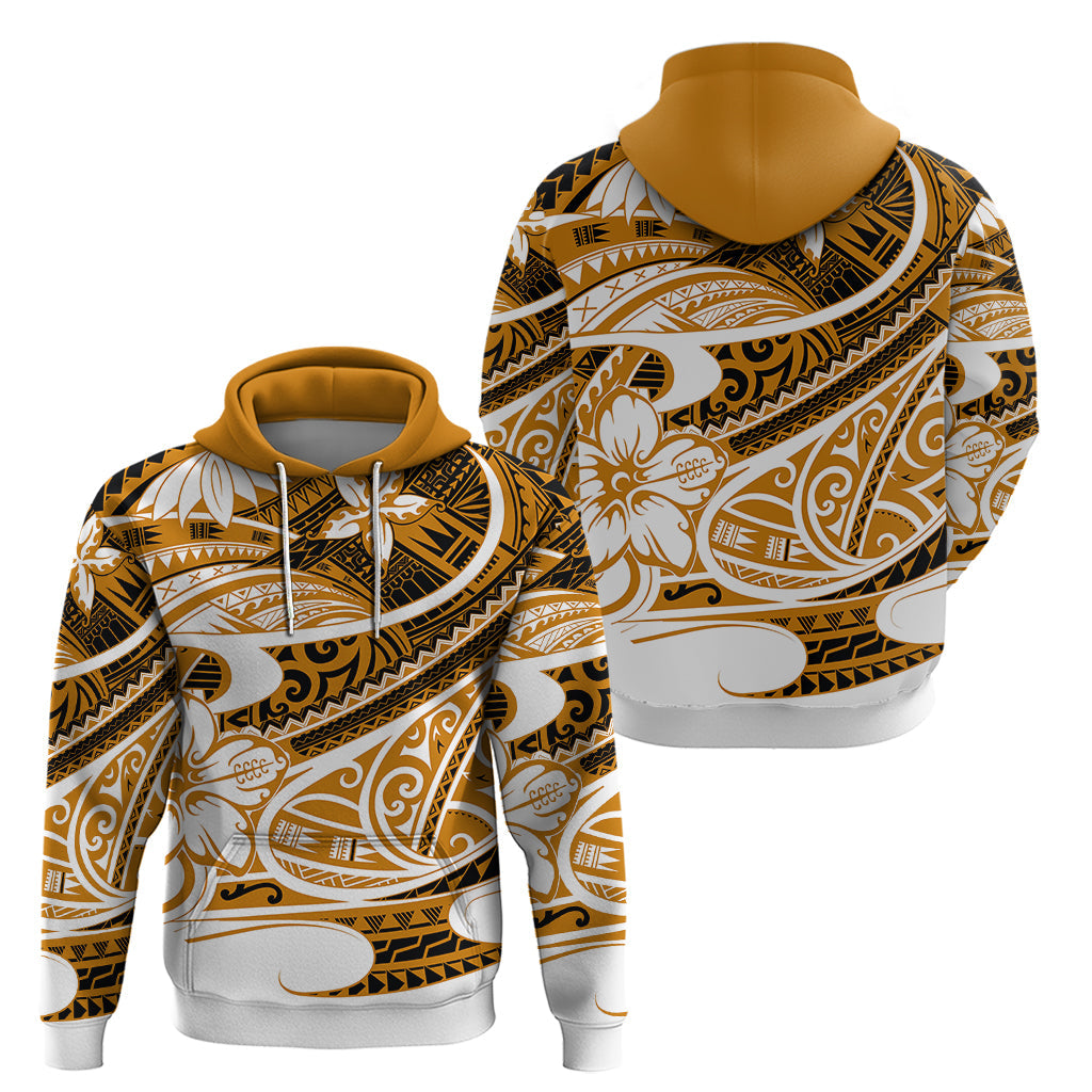 Polynesian Tribal Hoodie Gold LT6