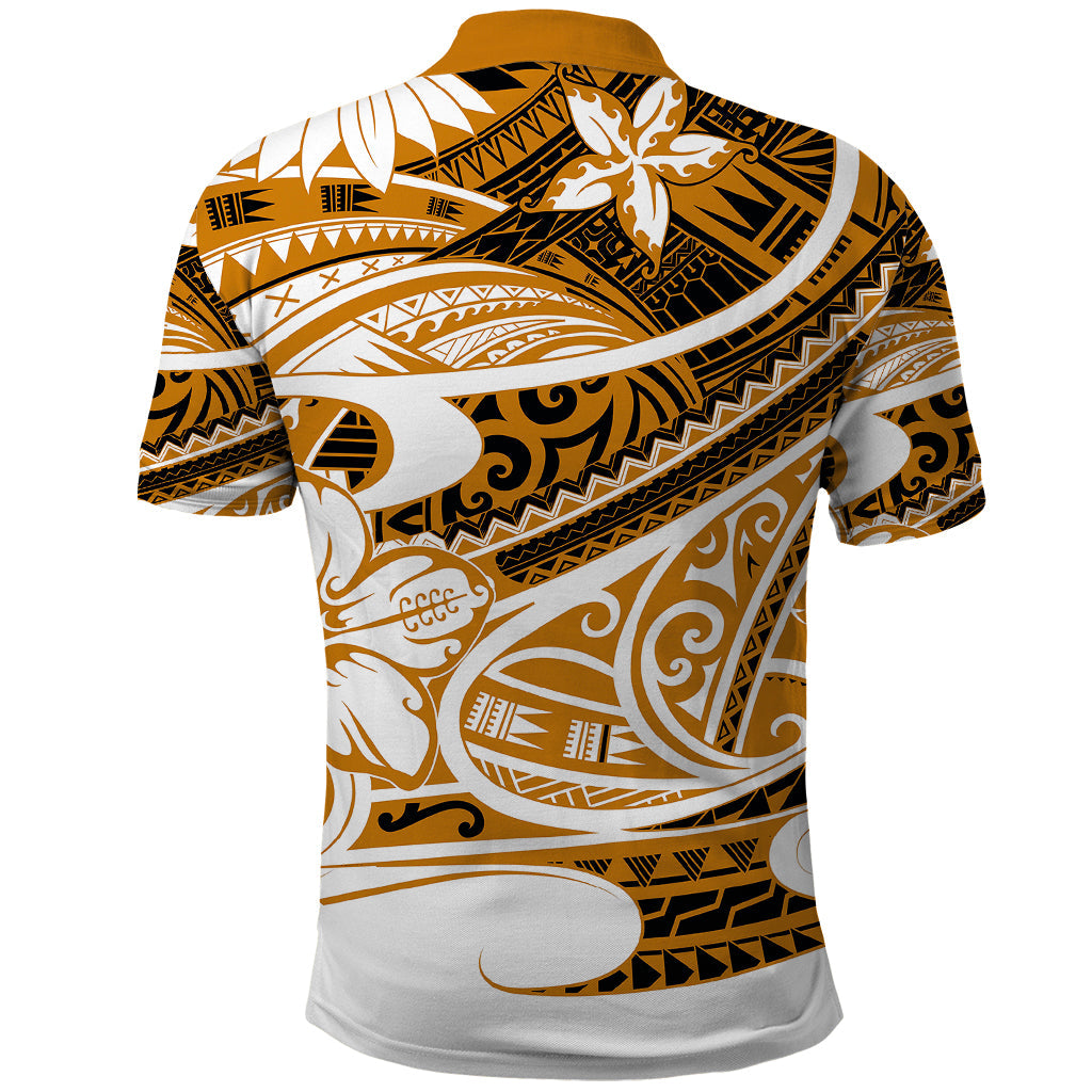 Polynesian Tribal Polo Shirt Gold LT6