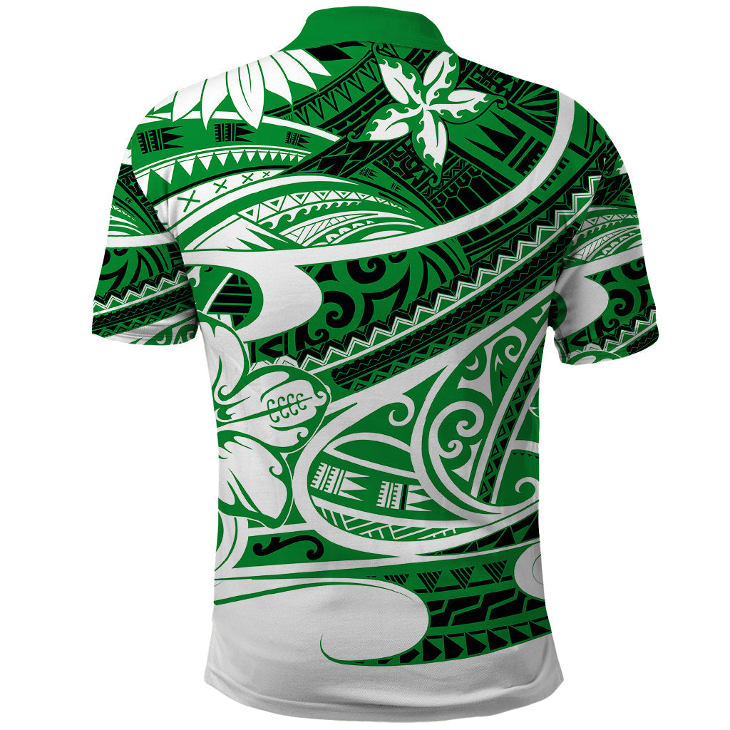 Polynesian Tribal Polo Shirt Green LT6