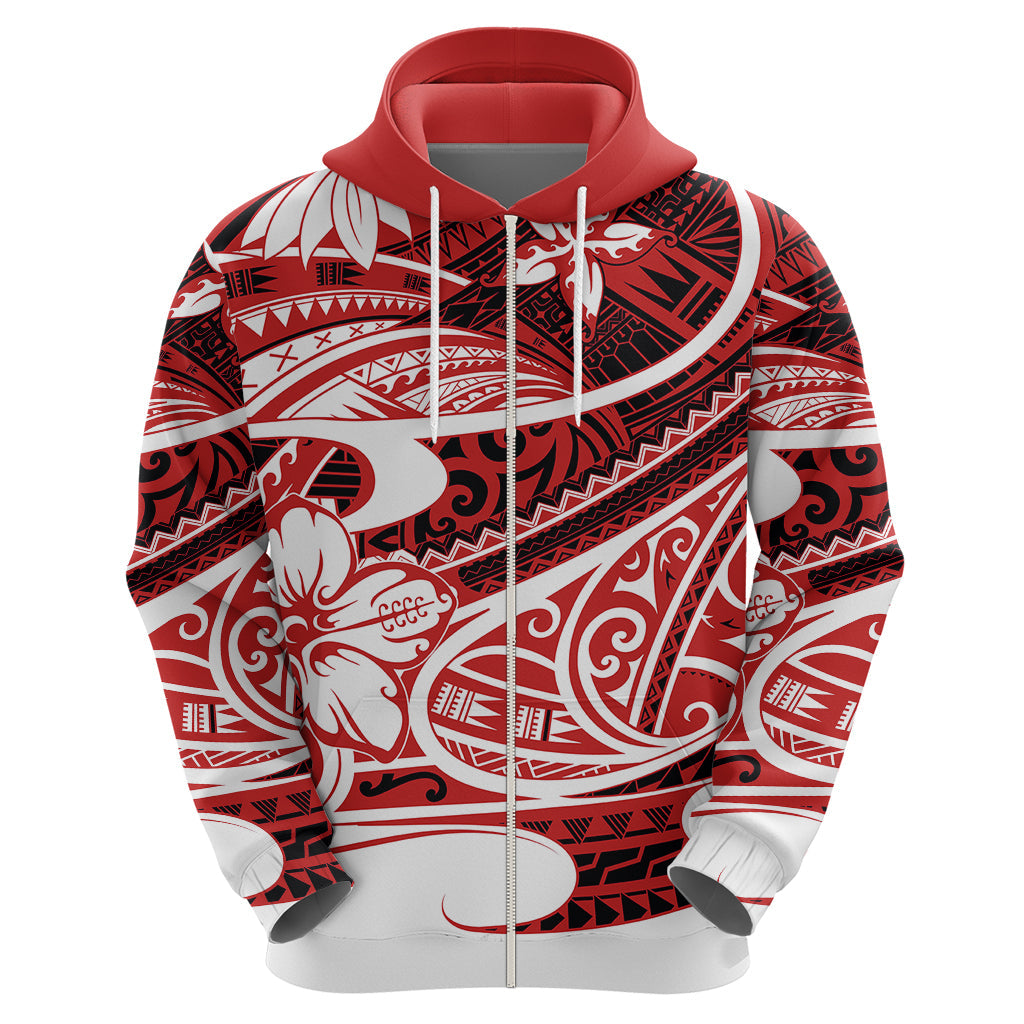 Polynesian Tribal Hoodie Red LT6