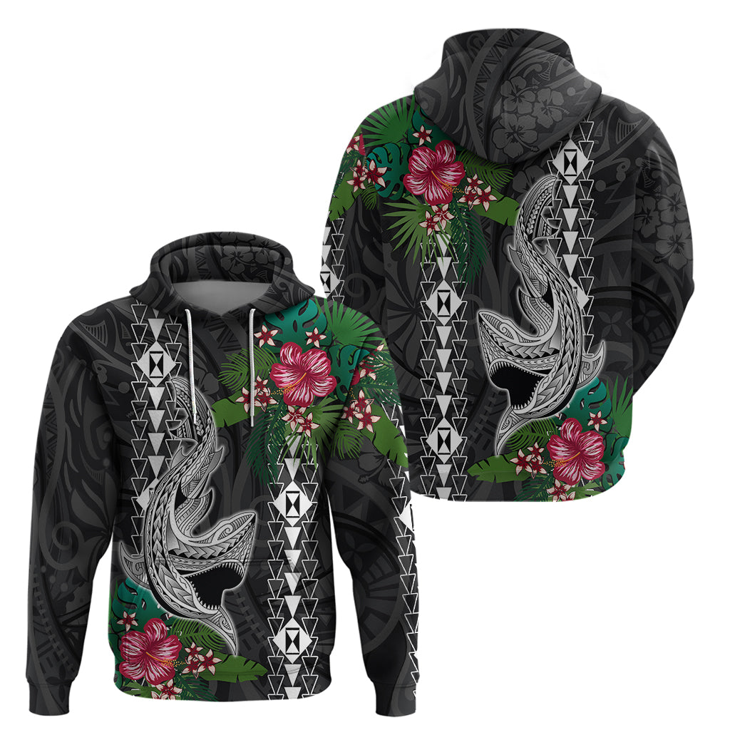 Hawaii Kakau Hoodie Mix Sharks Polynesian Hibiscus LT6