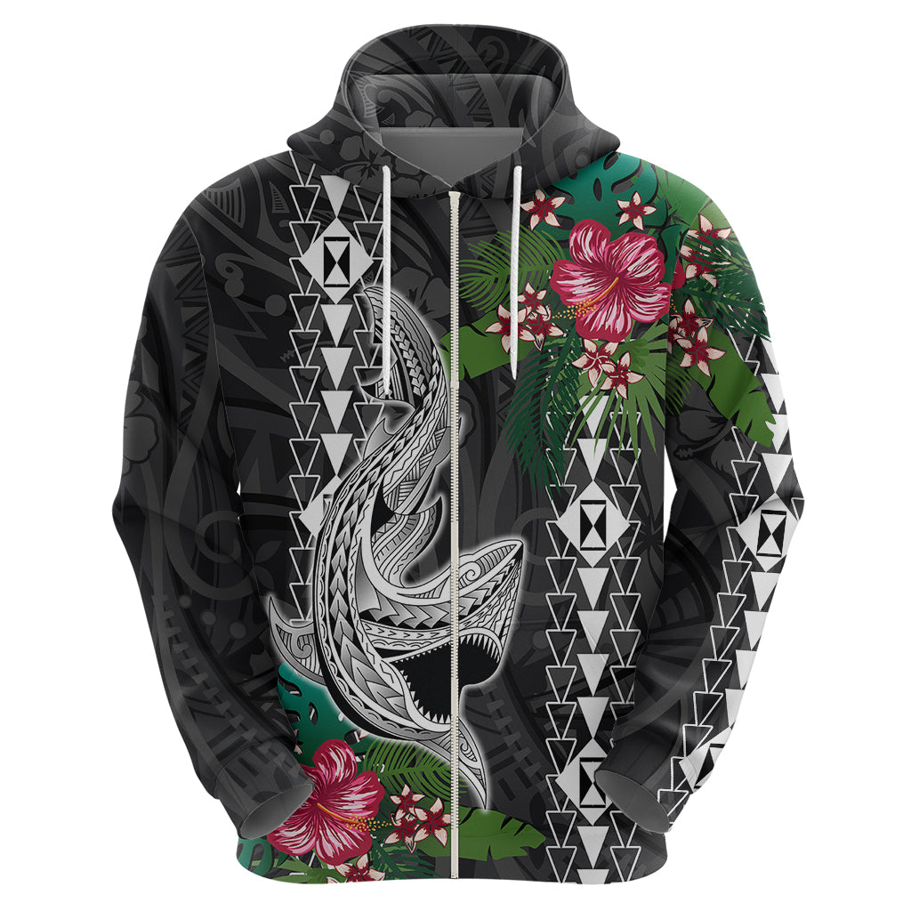 Hawaii Kakau Hoodie Mix Sharks Polynesian Hibiscus LT6
