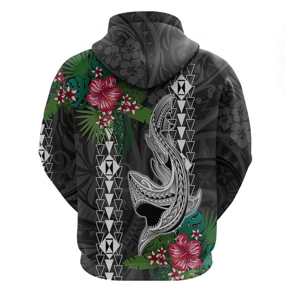 Hawaii Kakau Hoodie Mix Sharks Polynesian Hibiscus LT6