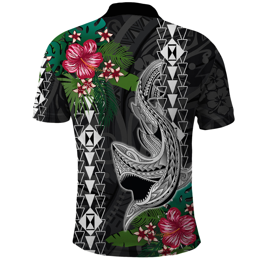 Hawaii Kakau Polo Shirt Mix Sharks Polynesian Hibiscus LT6