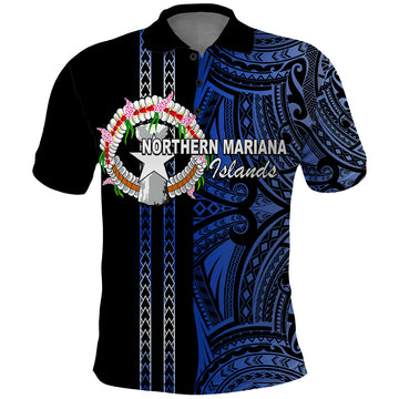 Custom Northern Mariana Islands Polo Shirt Polynesian Tribal LT6