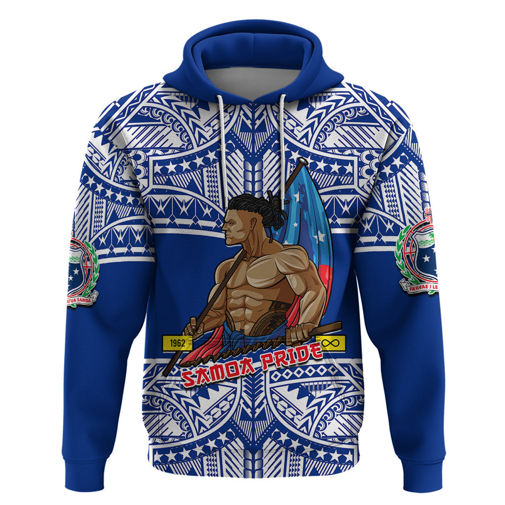 Personalized Samoa Pride Hoodie Tribal Patterns Blue LT6