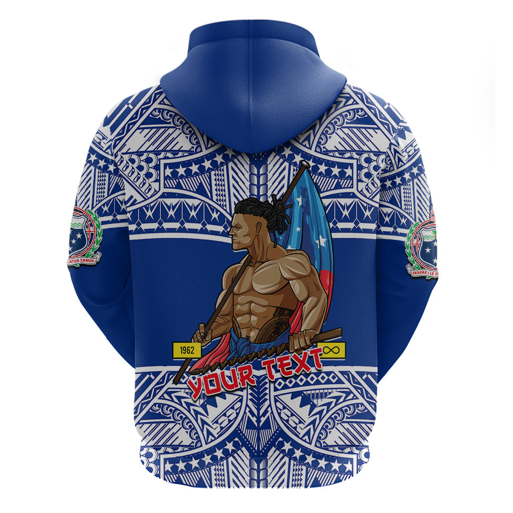 Personalized Samoa Pride Hoodie Tribal Patterns Blue LT6