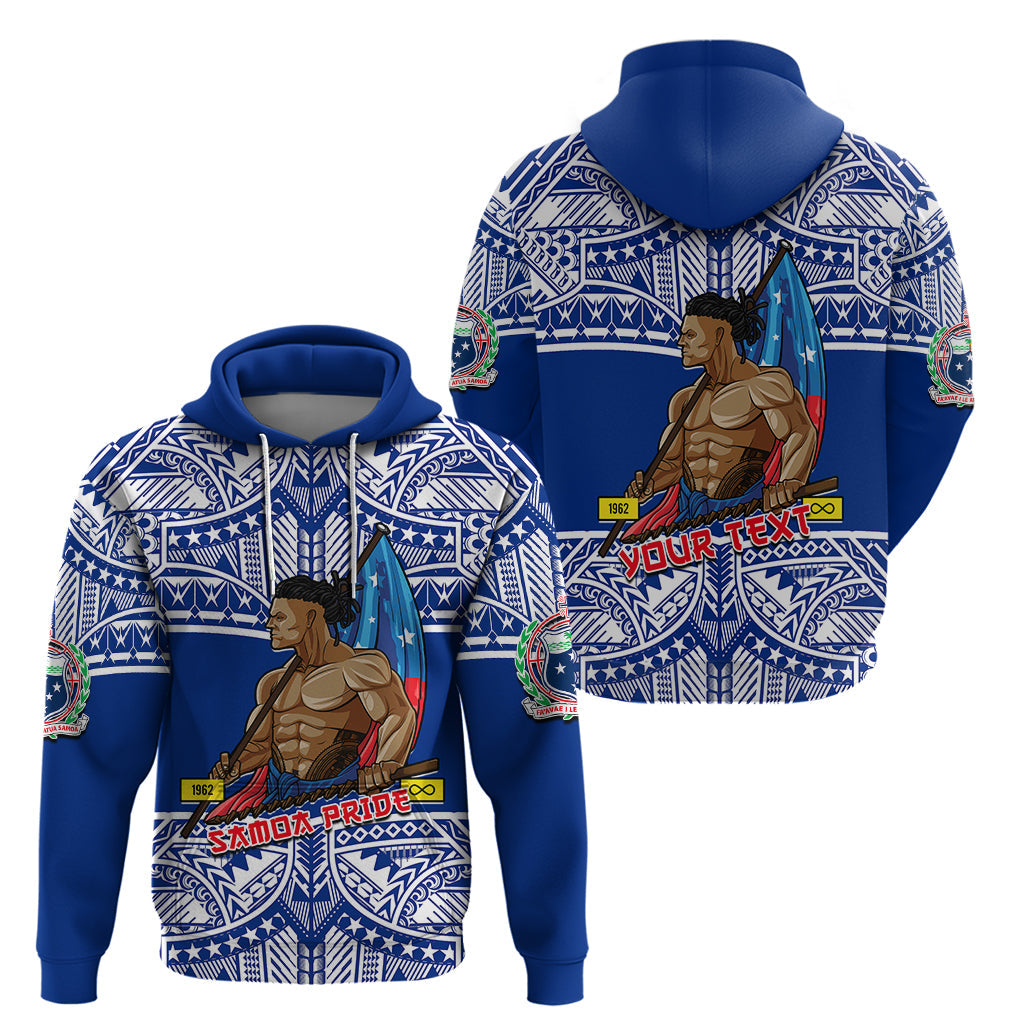 Personalized Samoa Pride Hoodie Tribal Patterns Blue LT6