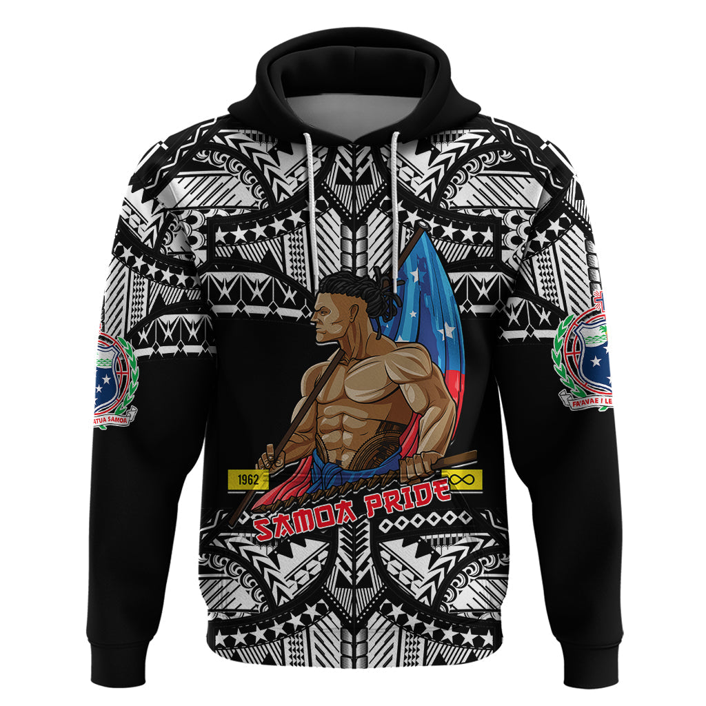 Personalized Samoa Pride Hoodie Tribal Patterns Black LT6